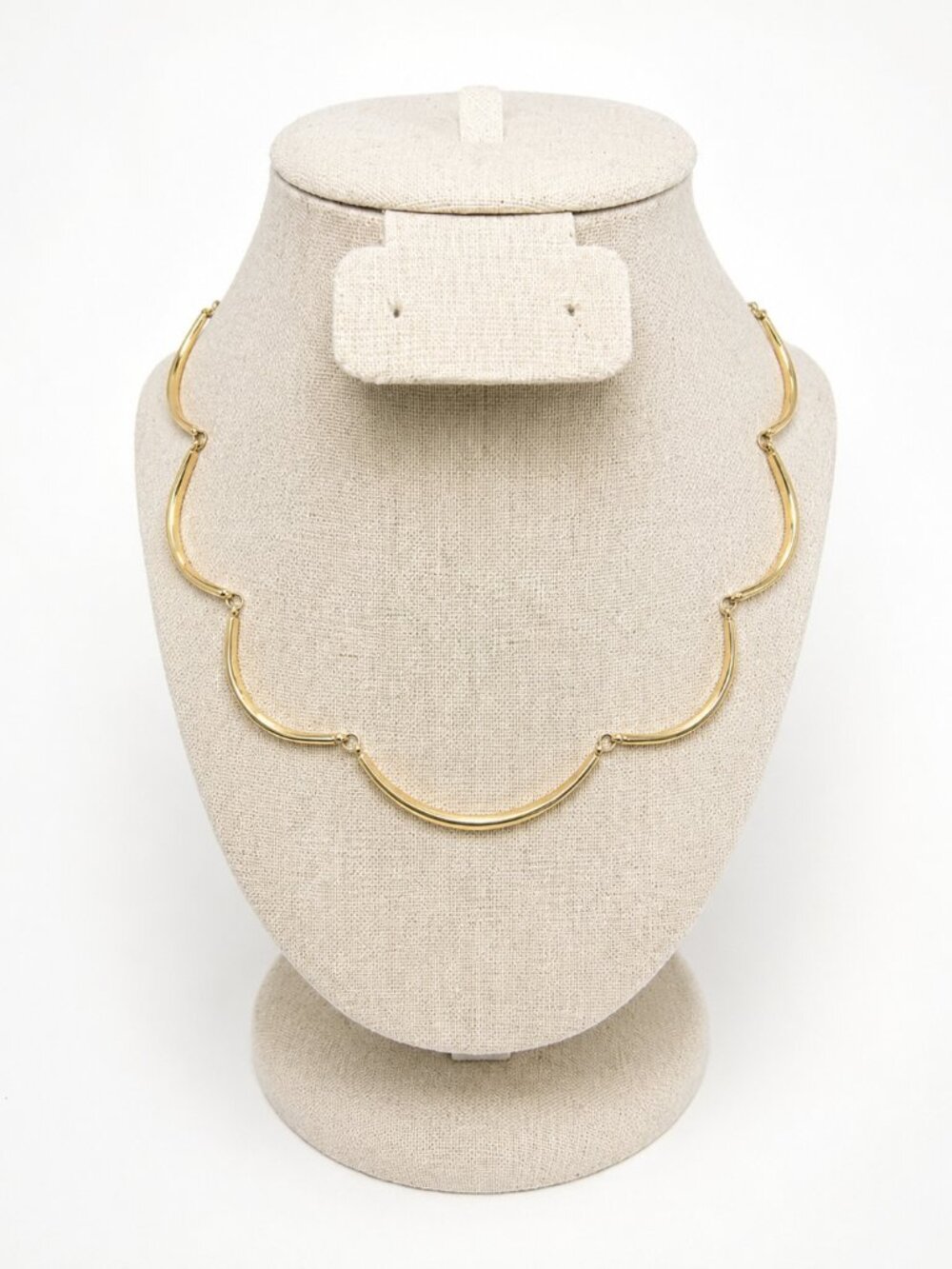 Vintage Sarah Coventry Scalloped Wave Gold Necklace 16"